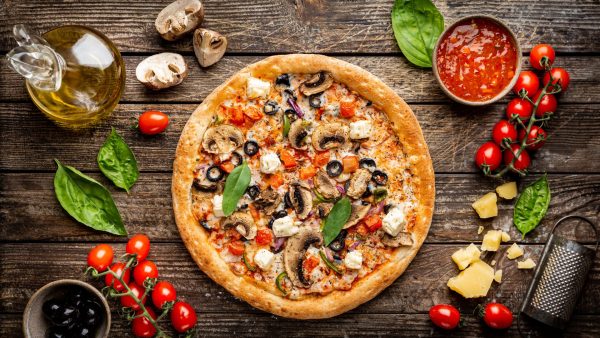 simple vegetable pizza